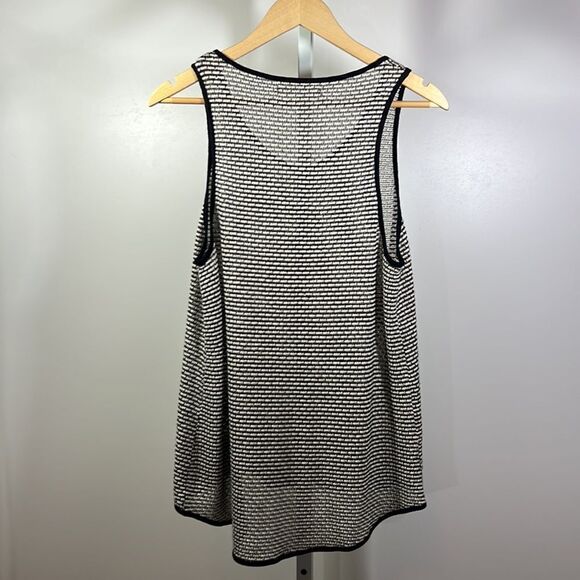 DEREK LAM 10 CROSBY Women’s Sleeveless Woven Tank Top Black/White Size Large - Picture 7 of 9